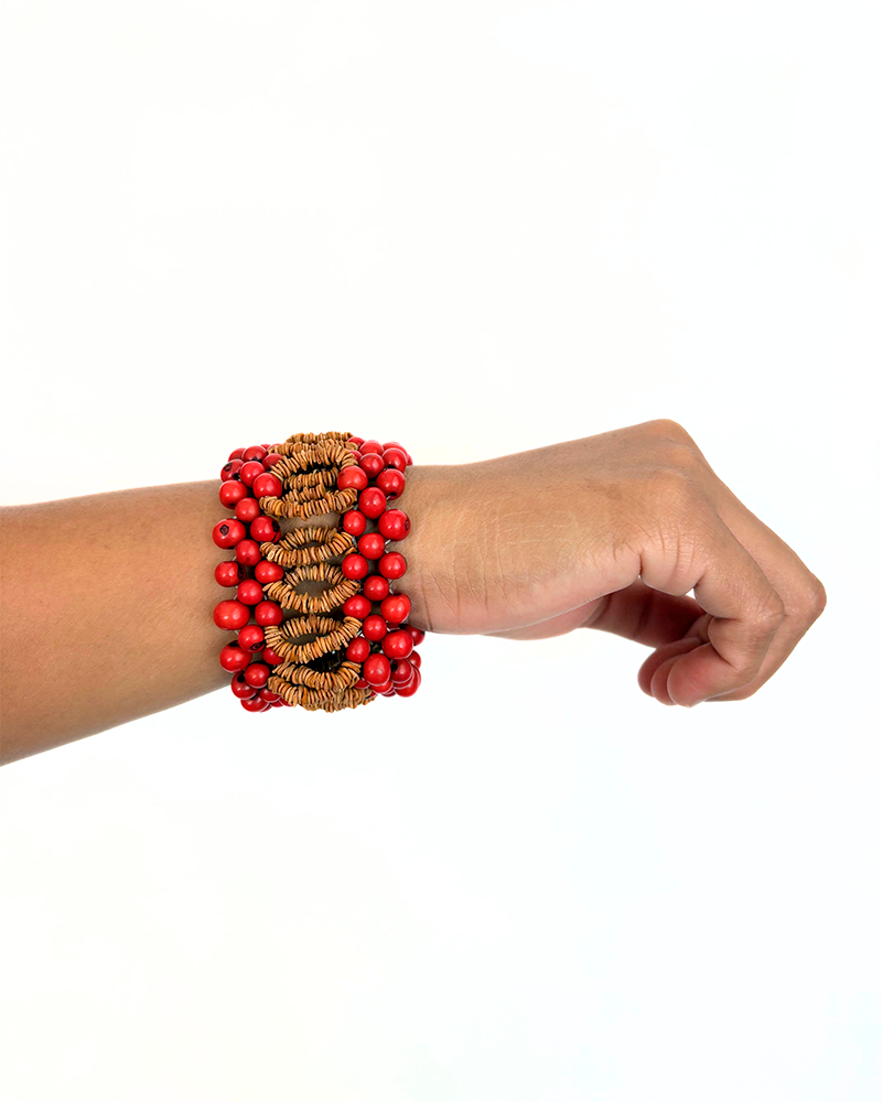 Pulseira com semente de açai e morototó