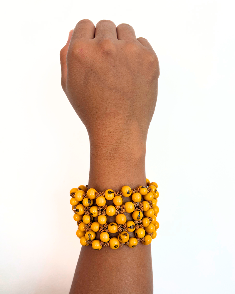 Pulseira com semente de açai e morototó